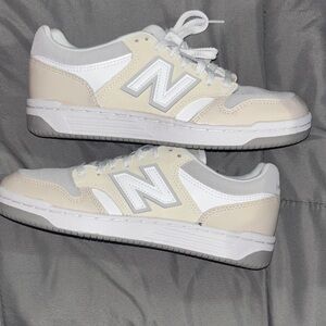 New Balance Kids' Beige and White Sneakers